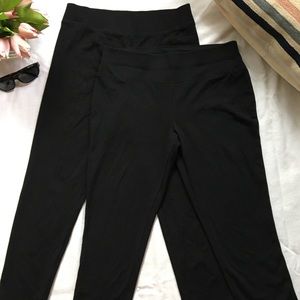 INC black fitted thick stretch cotton leggings